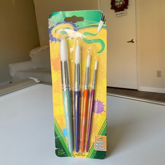 Crayola Round Soft Bristle Paint Brush Set, Multi Sizes, 4 Ct, School Supplies - Picture 1 of 4